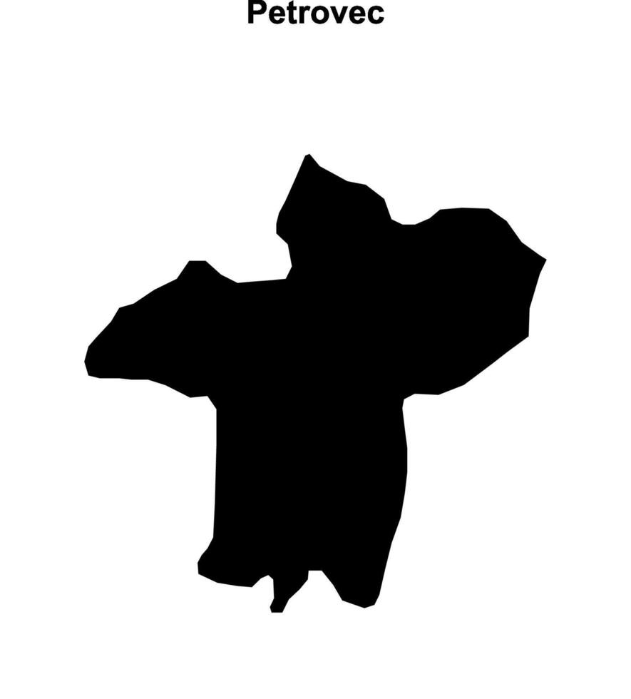 Petrovec municipality blank outline map vector