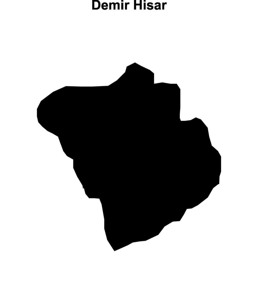 Demir Hisar municipality blank outline map vector