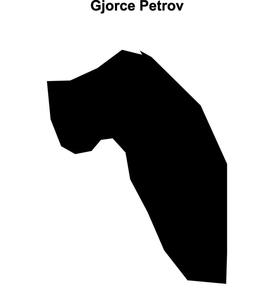 Gjorce Petrov municipality blank outline map vector
