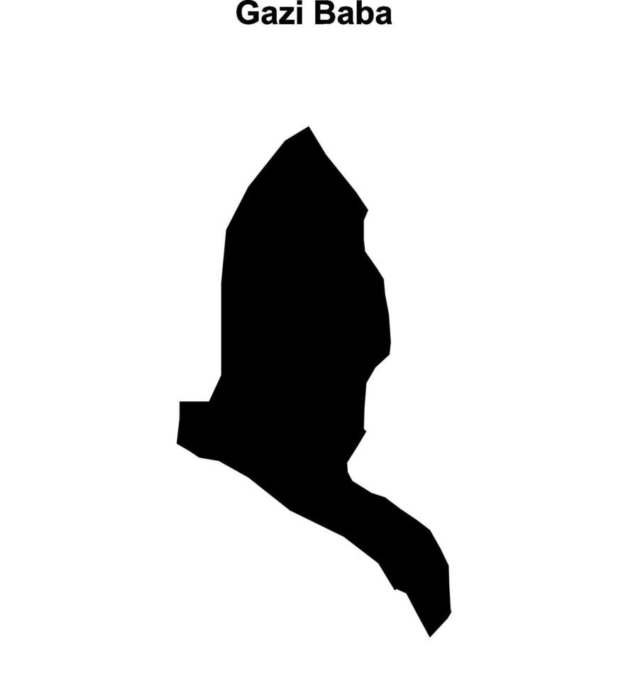 Gazi Baba municipality blank outline map vector
