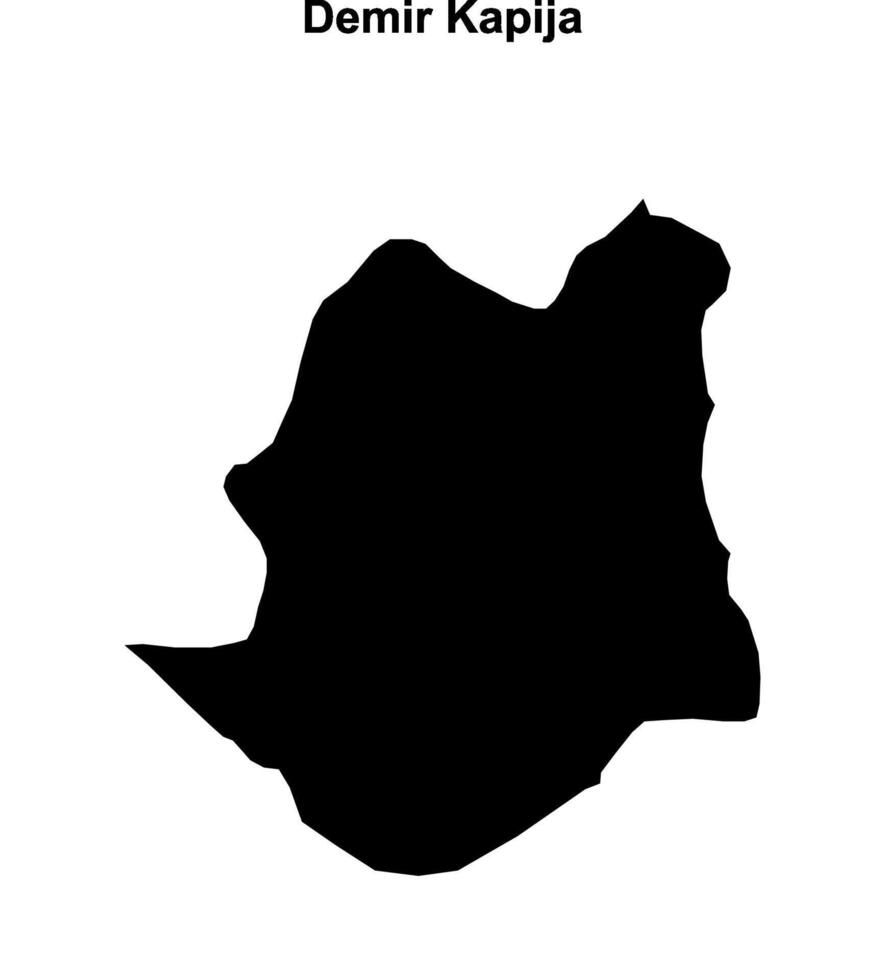 Demir Kapija municipality blank outline map vector
