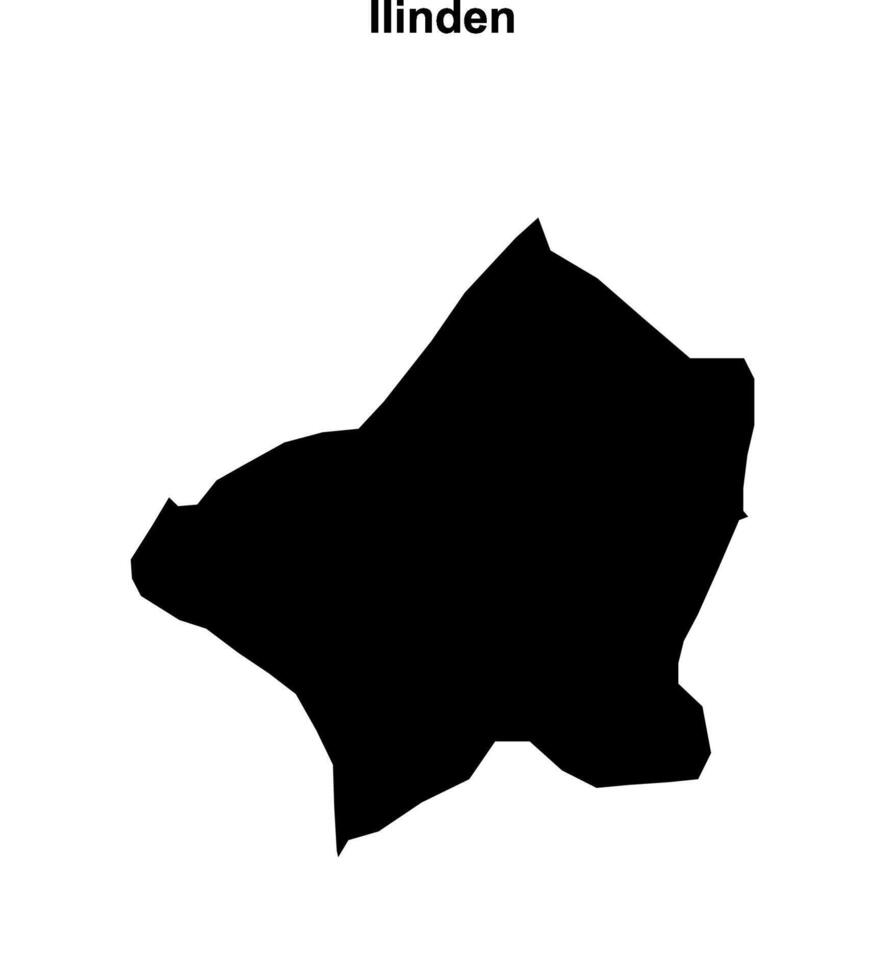 Ilinden municipality blank outline map vector