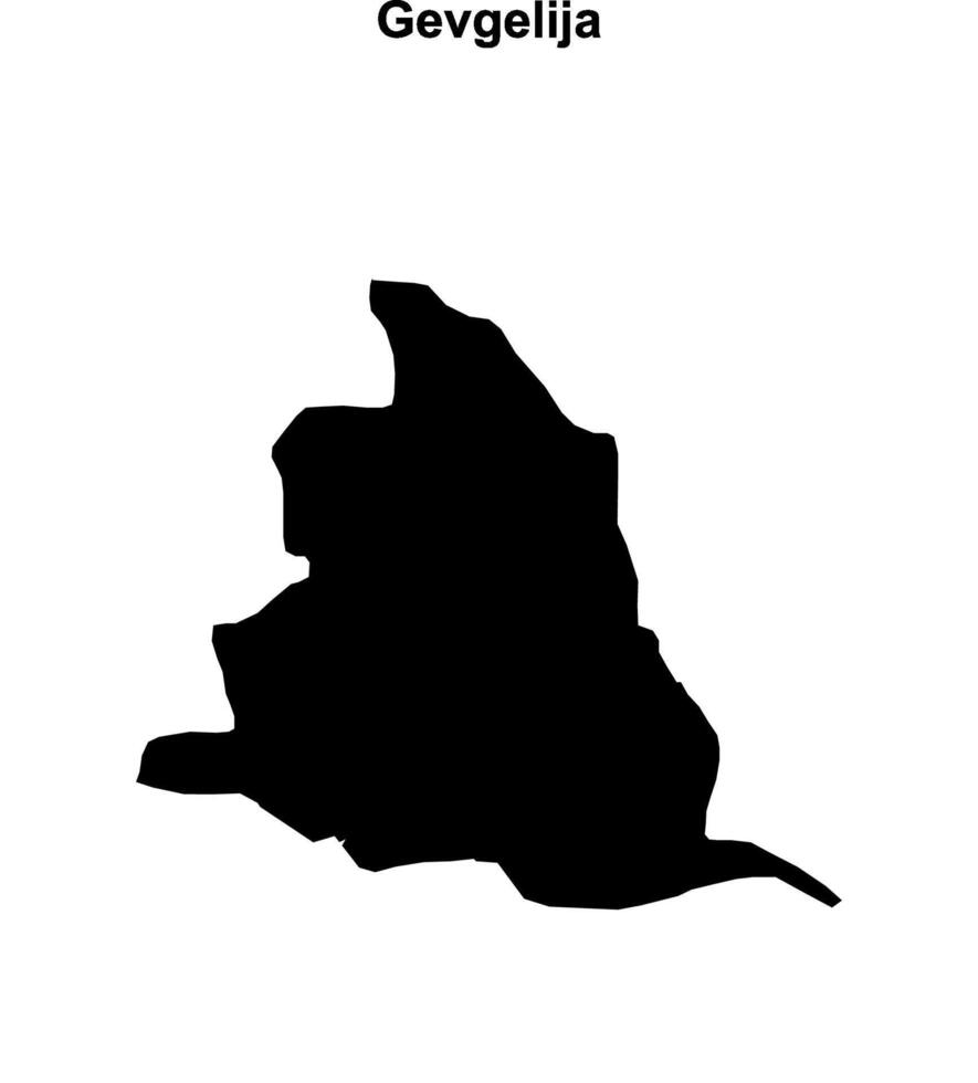 Gevgelija municipality blank outline map vector