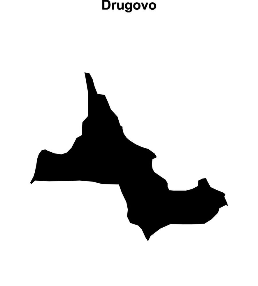 Drugovo municipality blank outline map vector