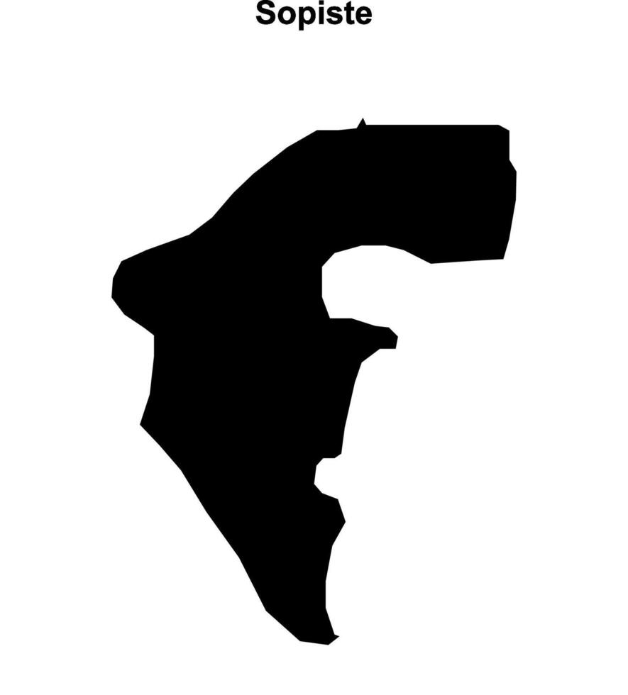 Sopiste municipality blank outline map vector
