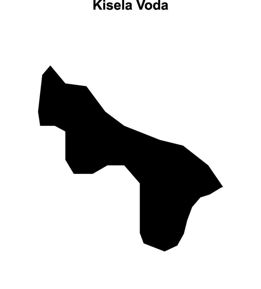 Kisela Voda municipality blank outline map vector