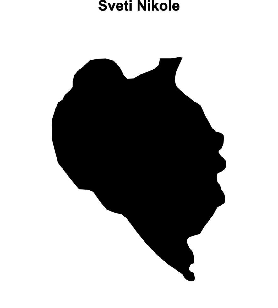 Sveti Nikole municipality blank outline map vector
