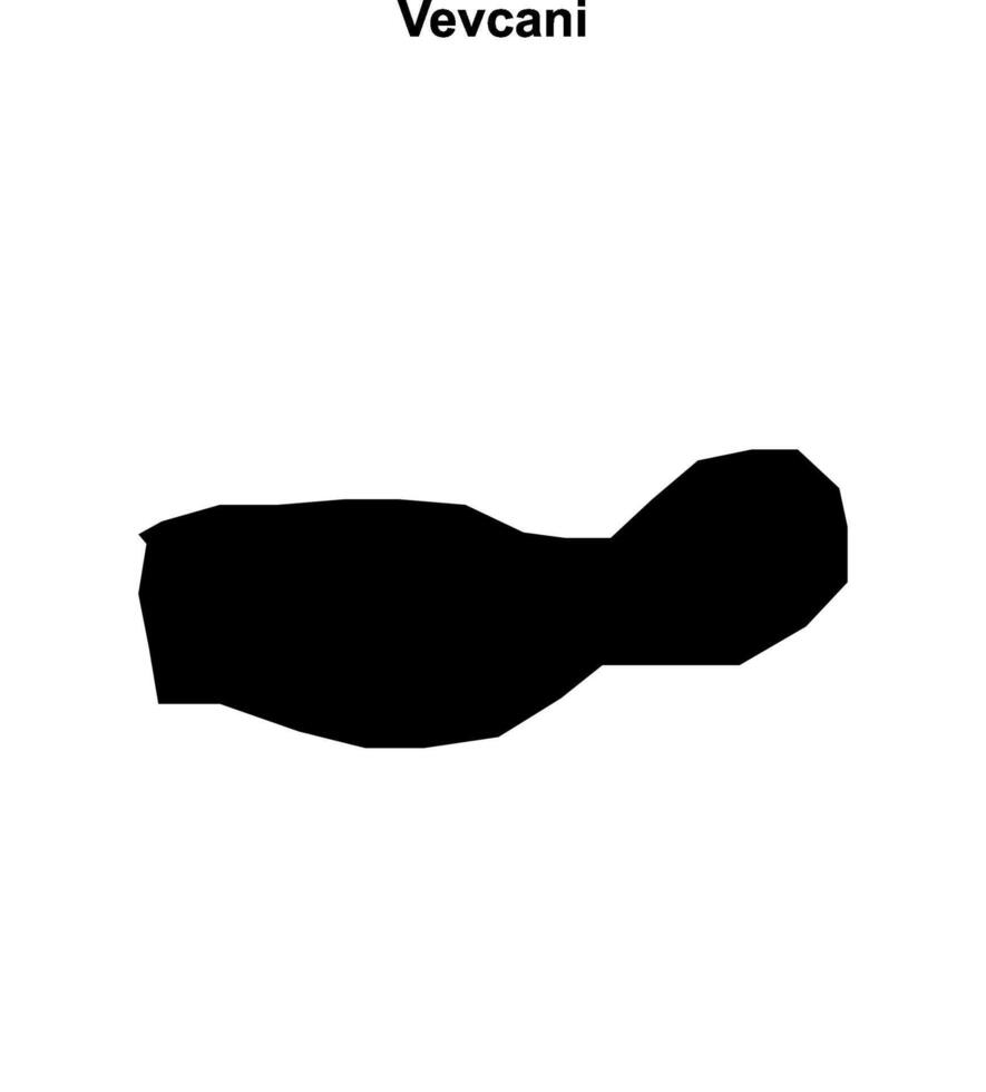 Vevcani municipality blank outline map vector