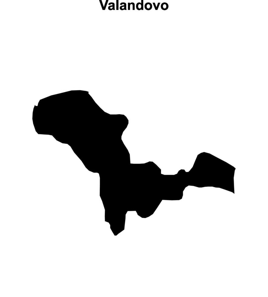 Valandovo municipality blank outline map vector