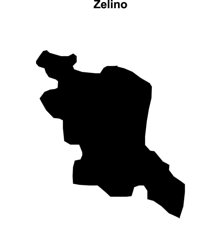 Zelino municipality blank outline map vector