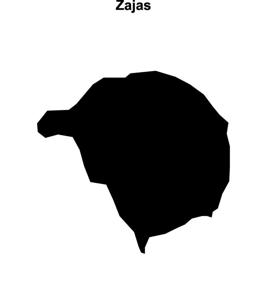 Zajas municipality blank outline map vector
