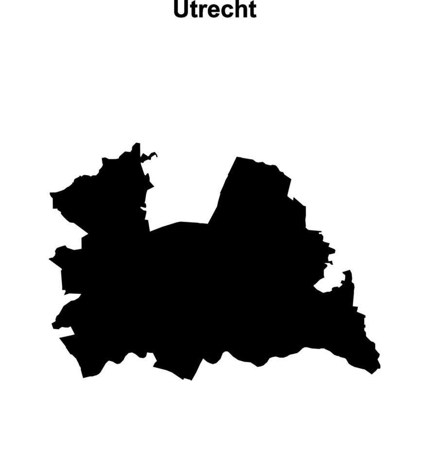 Utrecht province outline map vector