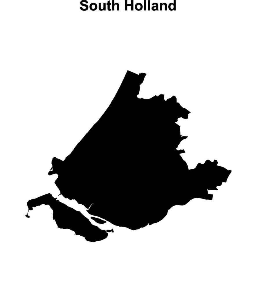 South Holland province outline map vector