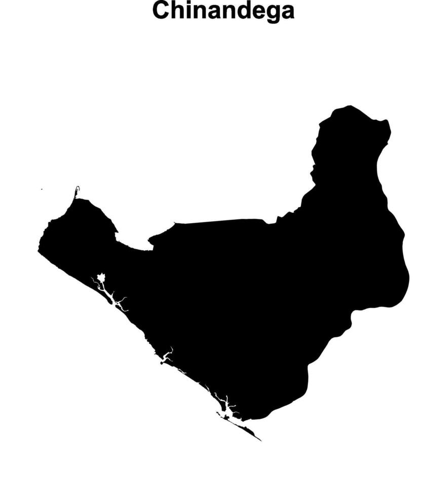 Chinandega department blank outline map vector