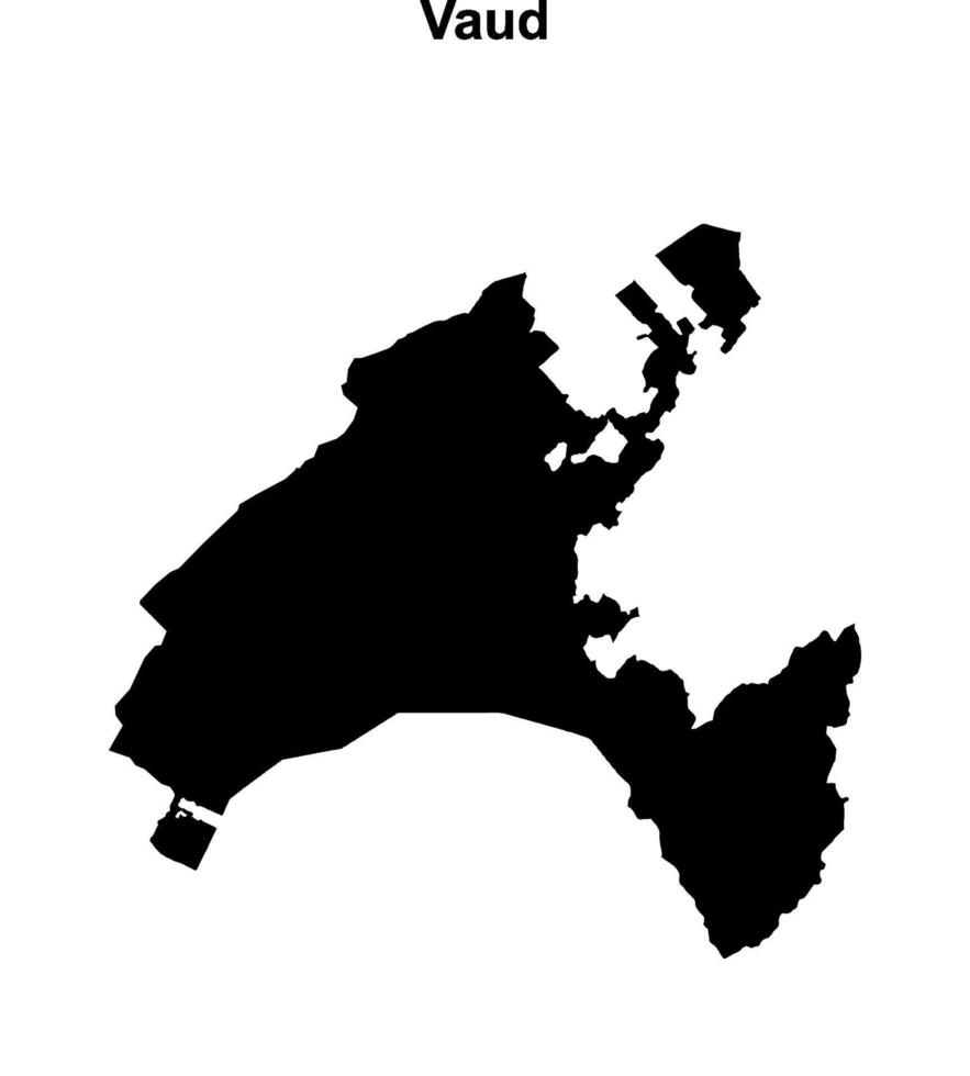 Vaud canton blank outline map vector