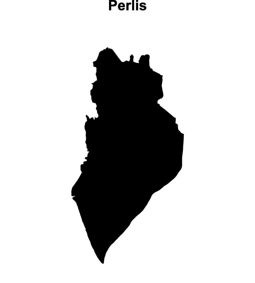 Perlis state blank outline map vector