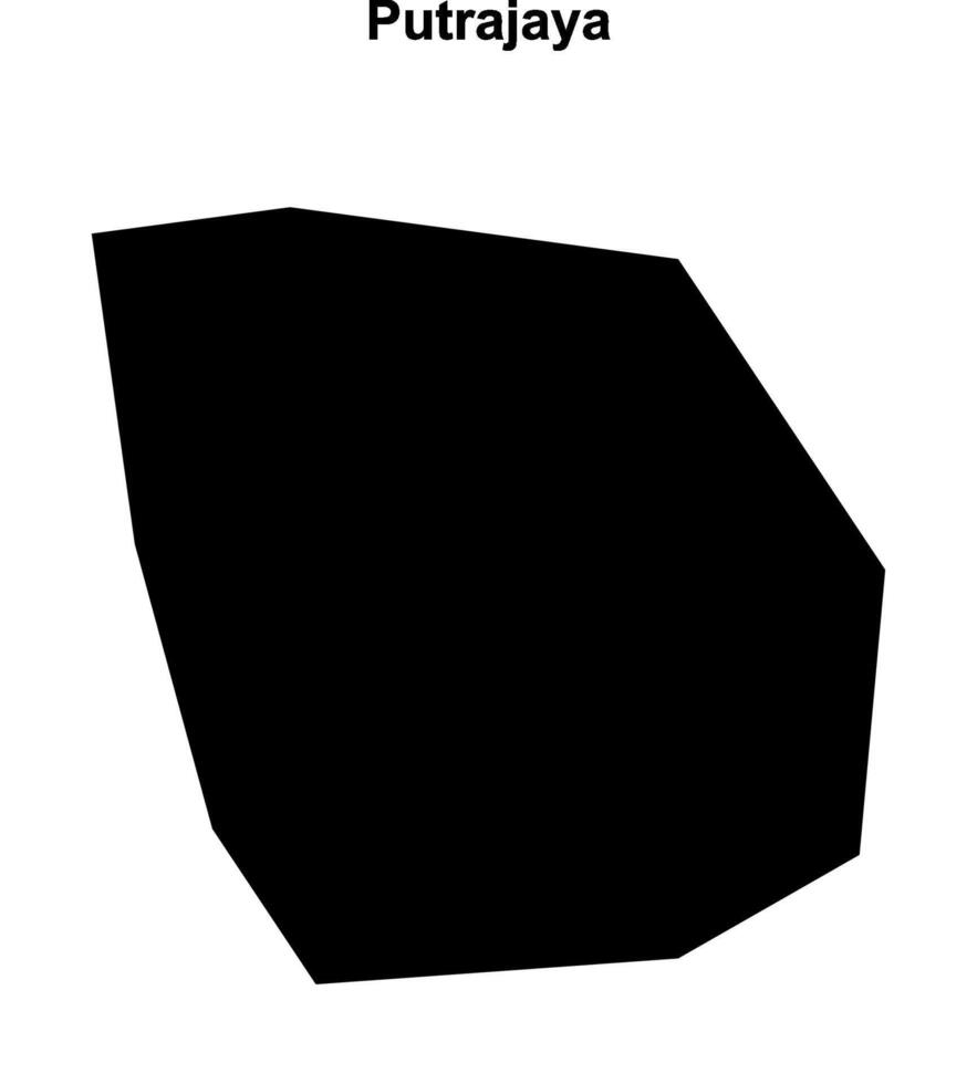 Putrajaya state blank outline map vector