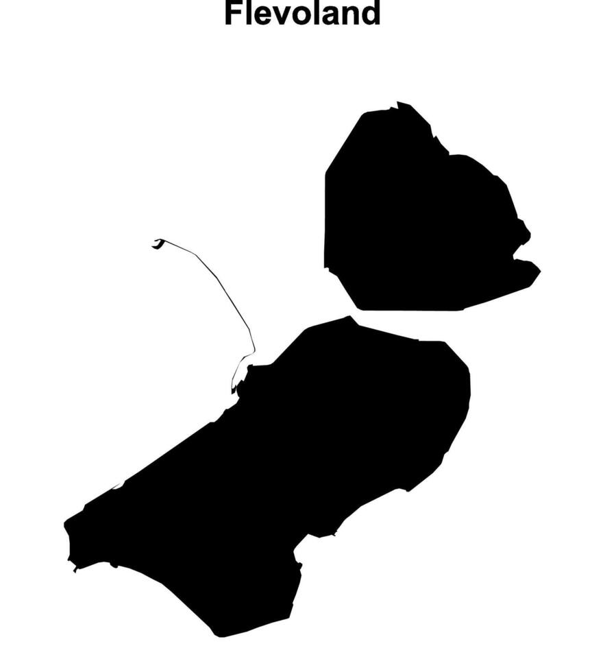 Flevoland province outline map vector