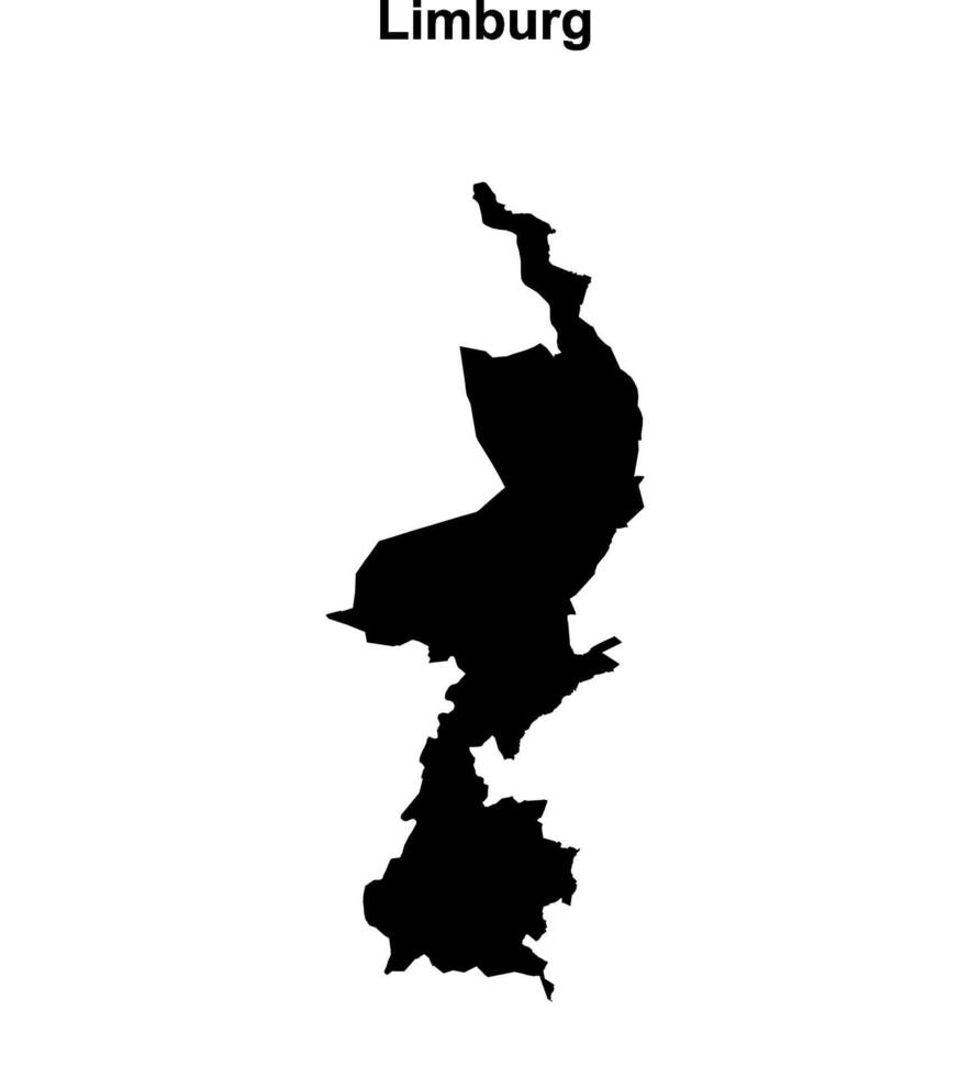 Limburg province outline map vector