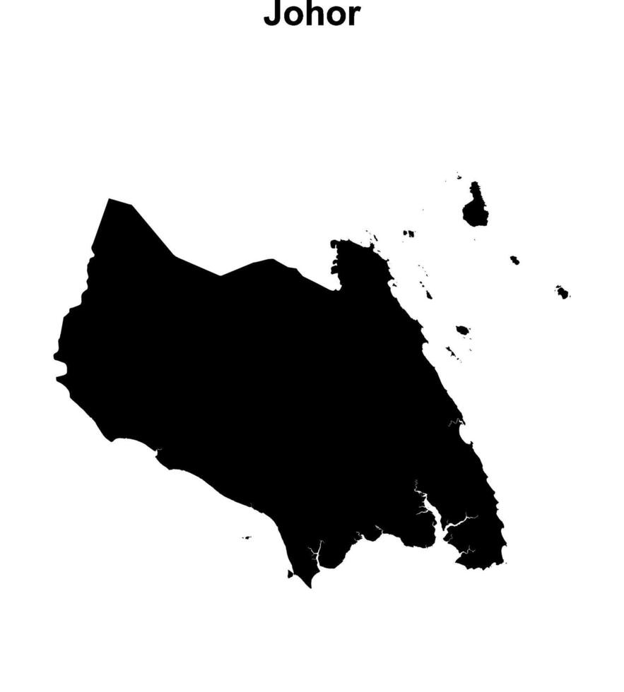 Johor state blank outline map vector