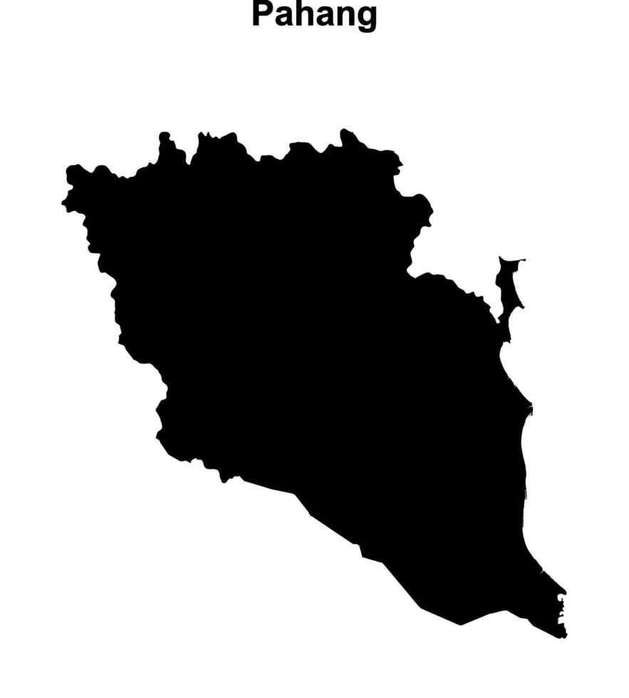 Pahang state blank outline map vector