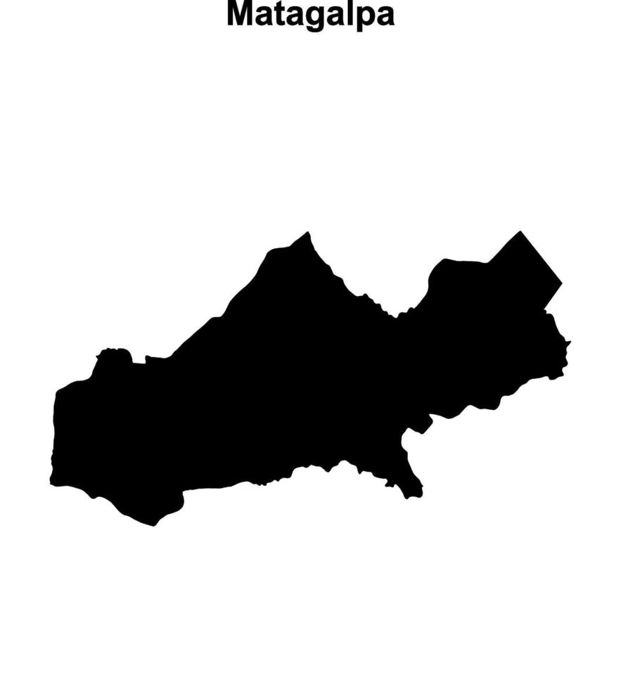 Matagalpa department blank outline map vector