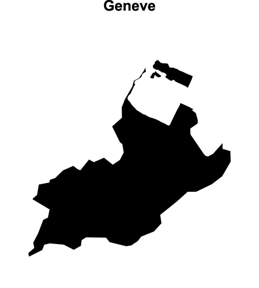 Geneve canton blank outline map vector