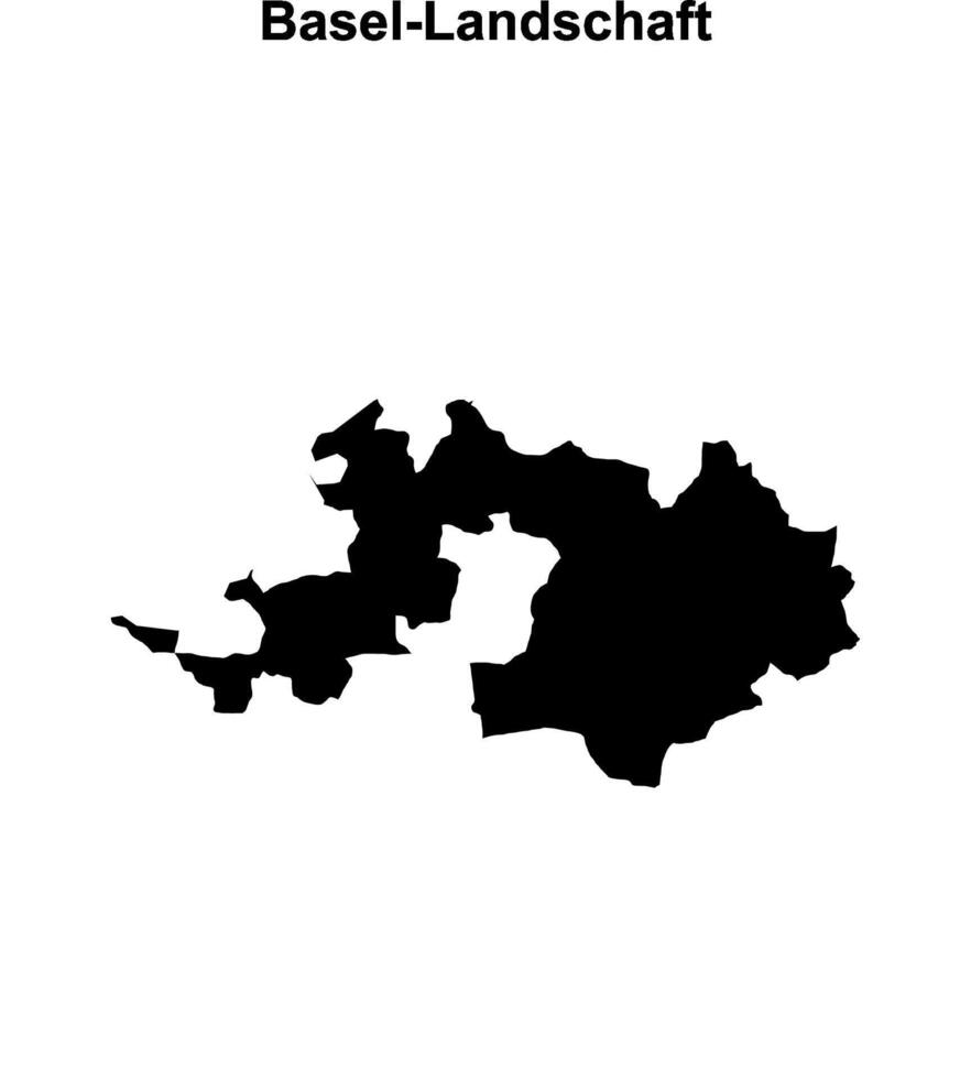 Basel-Landschaft canton blank outline map vector