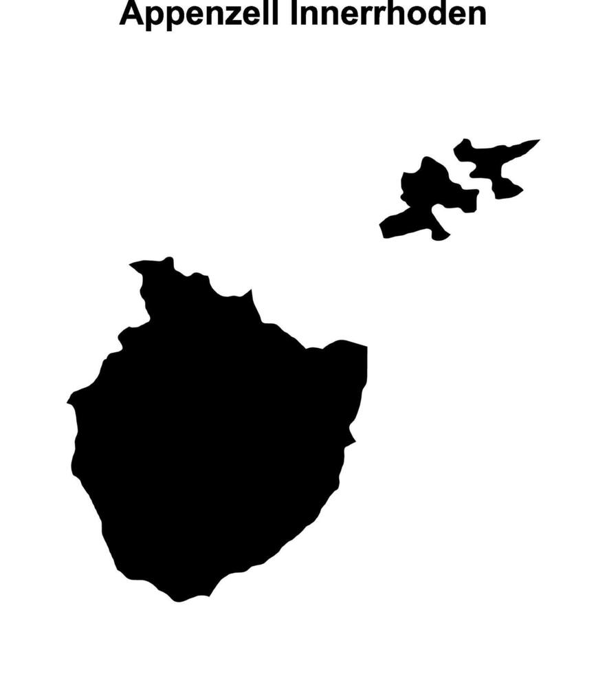 Appenzell Innerrhoden canton blank outline map vector