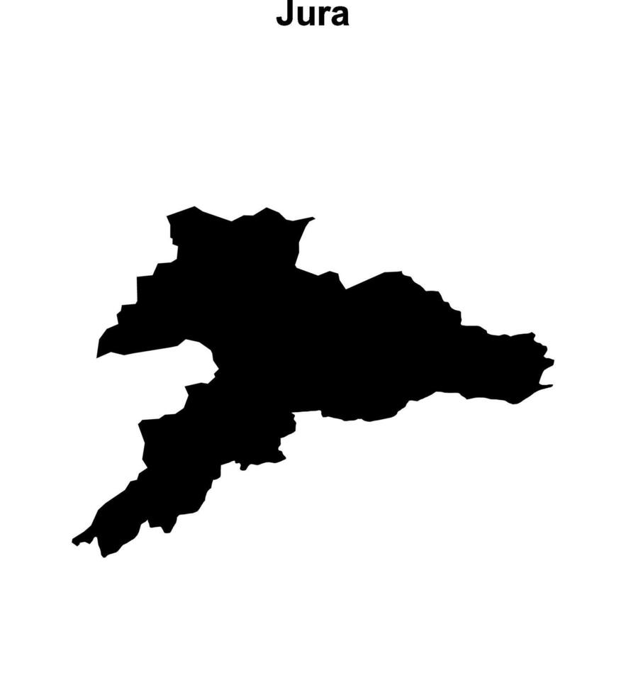 Jura canton blank outline map vector