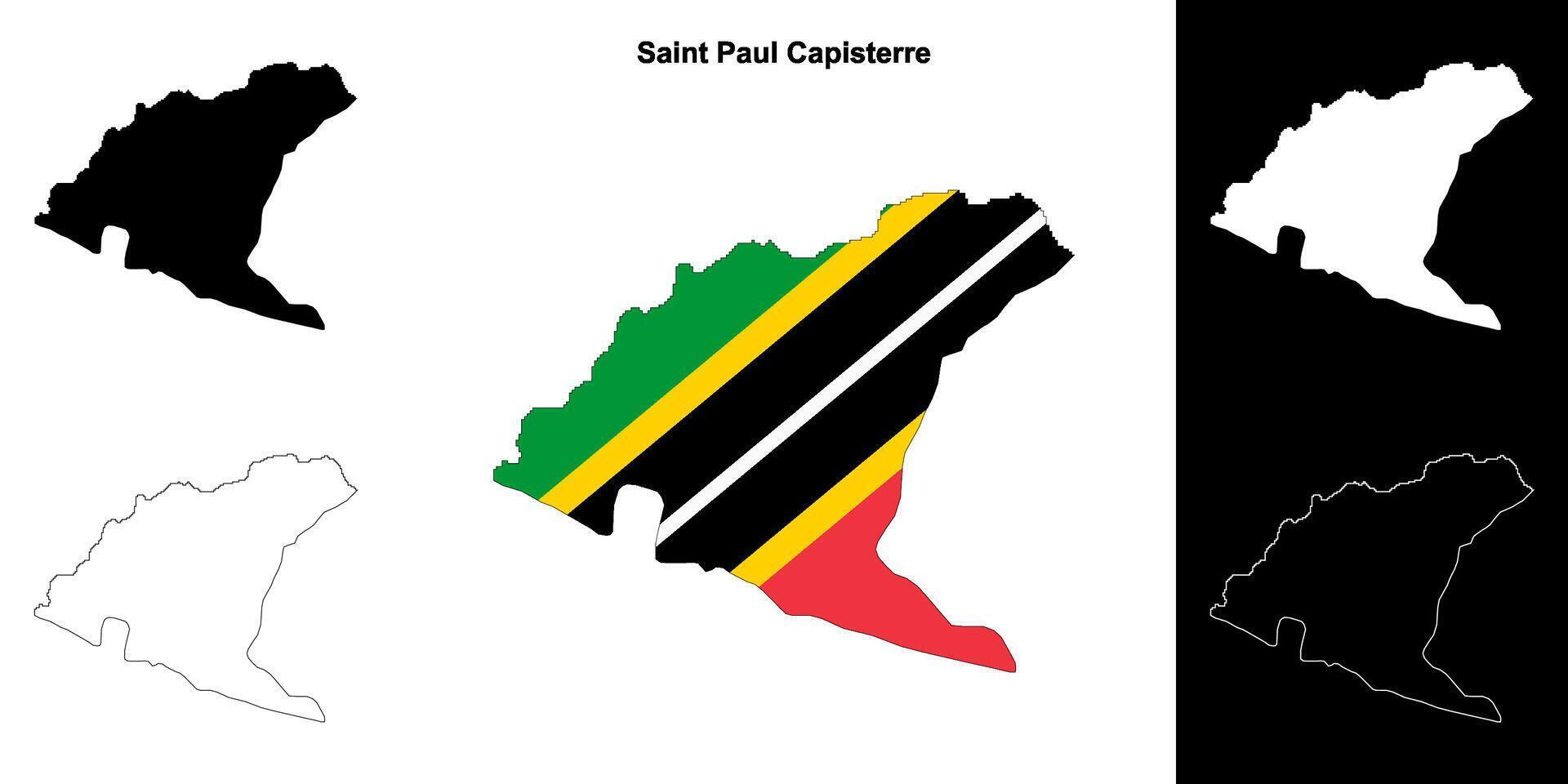 Saint Paul Capisterre parish outline map set vector