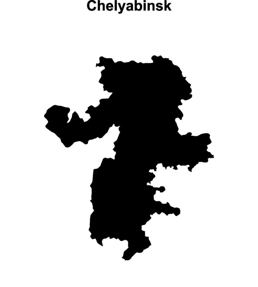Chelyabinsk blank outline map vector
