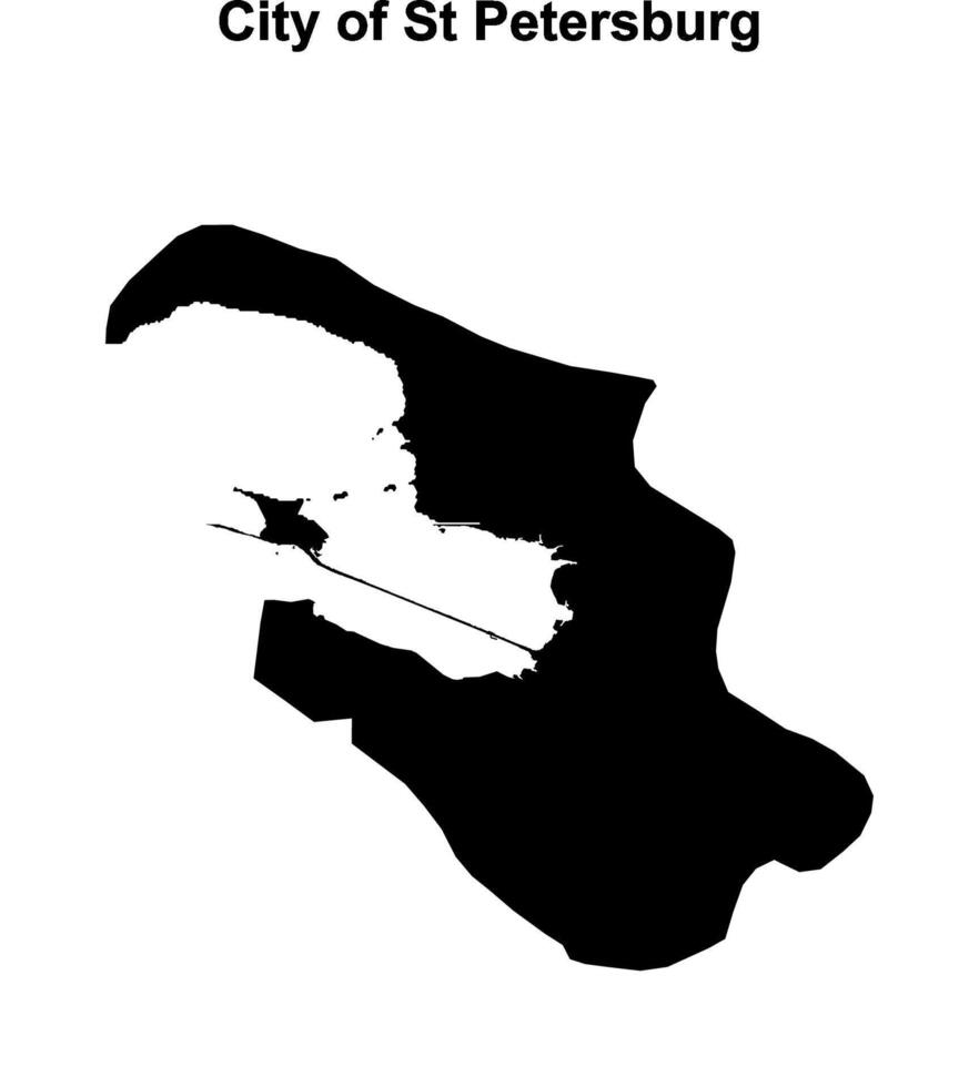 City of St Petersburg blank outline map vector
