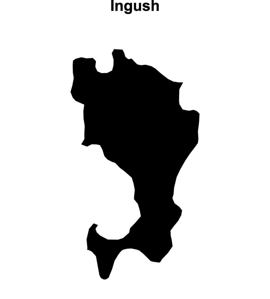 Ingush blank outline map vector