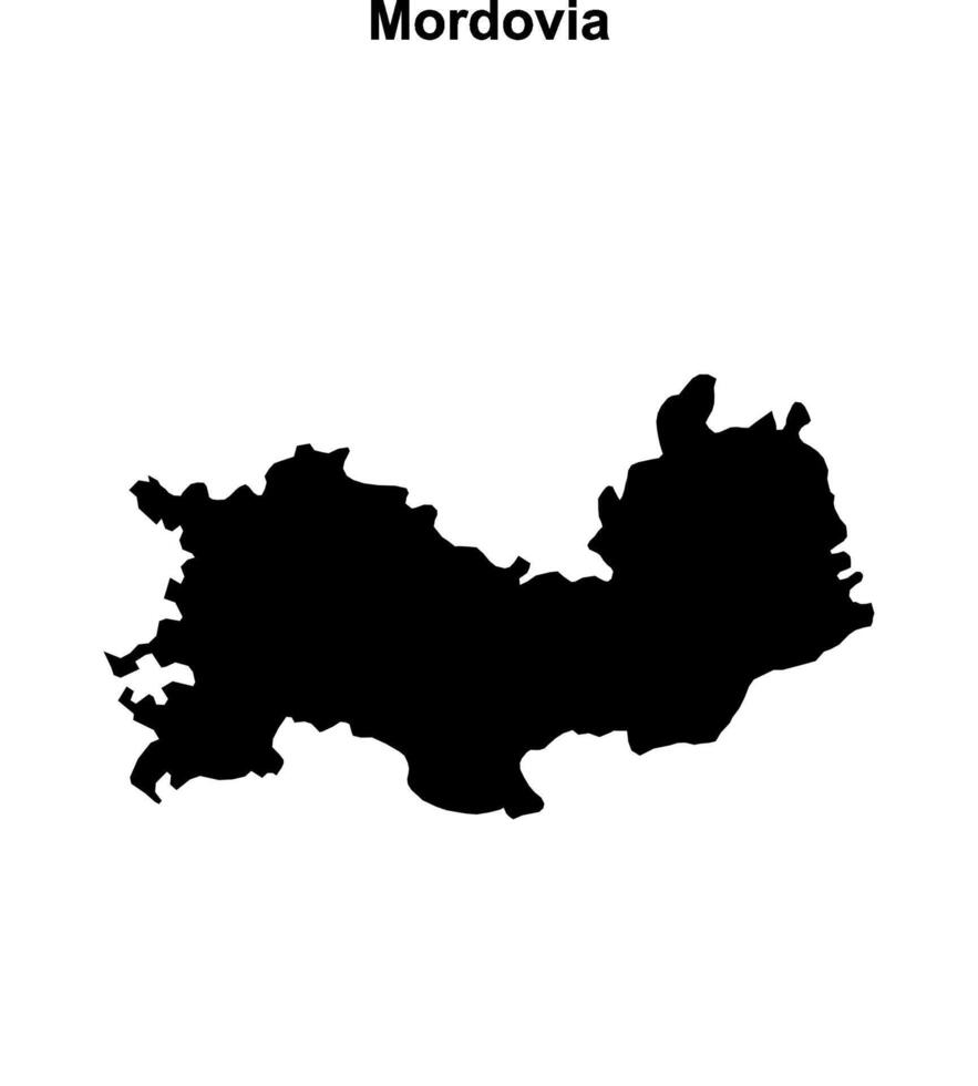 Mordovia blank outline map vector