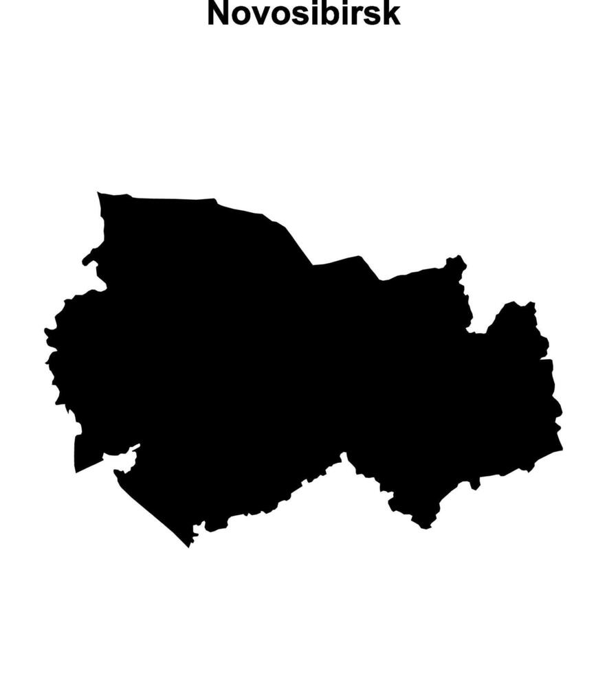 Novosibirsk blank outline map vector