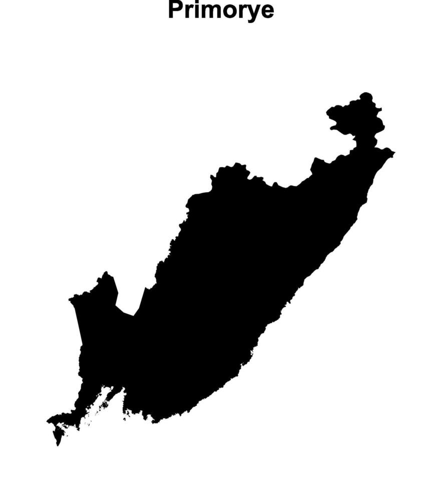 Primorye blank outline map vector
