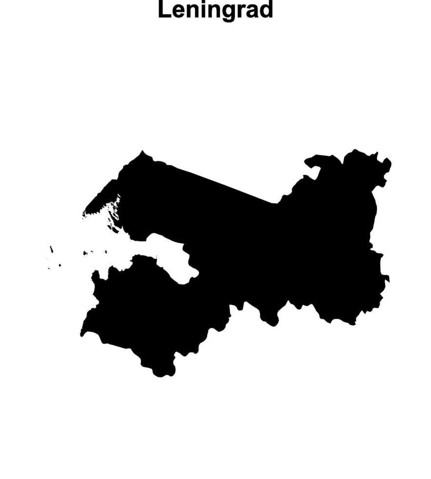 Leningrad blank outline map vector