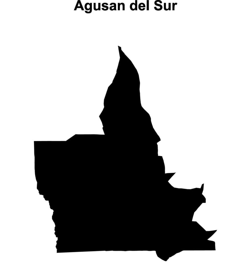 Agusan del Sur province blank outline map vector