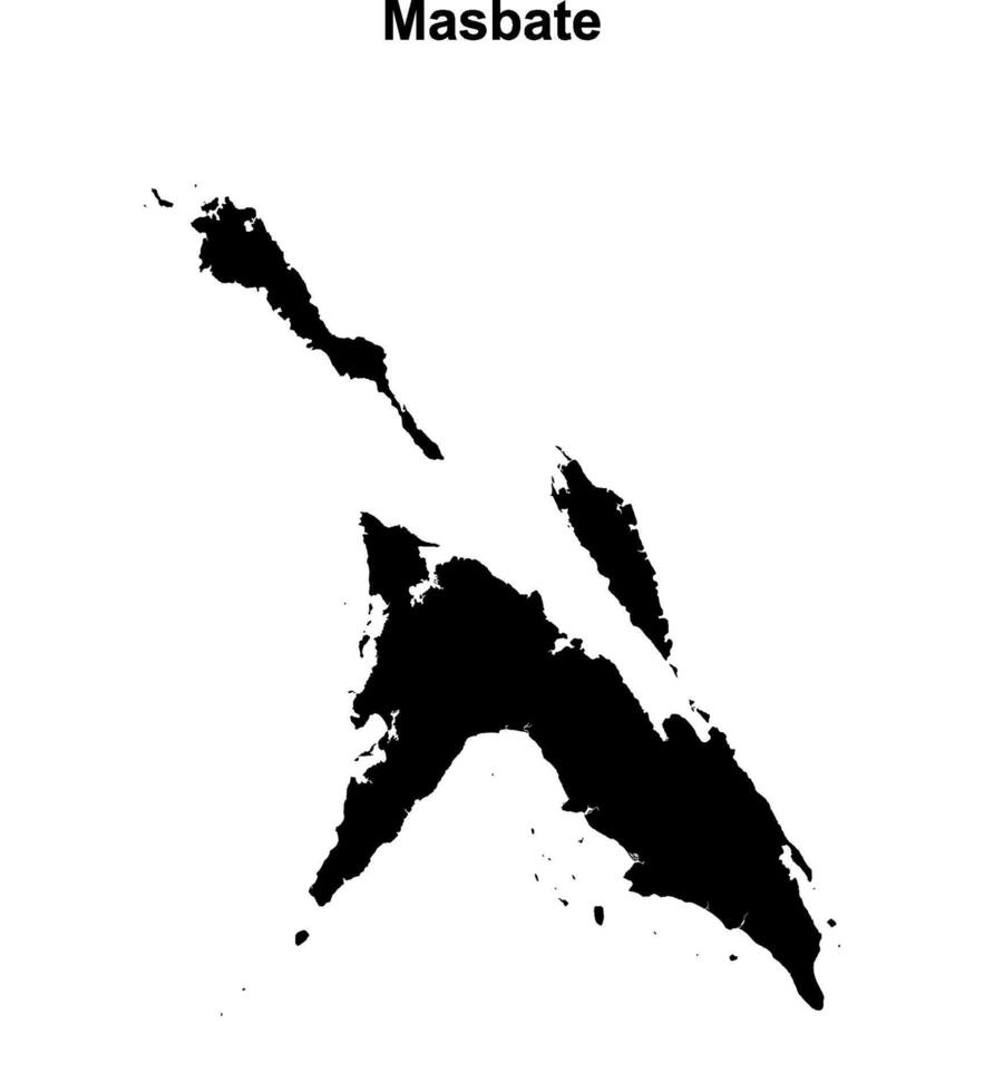 Masbate province blank outline map vector