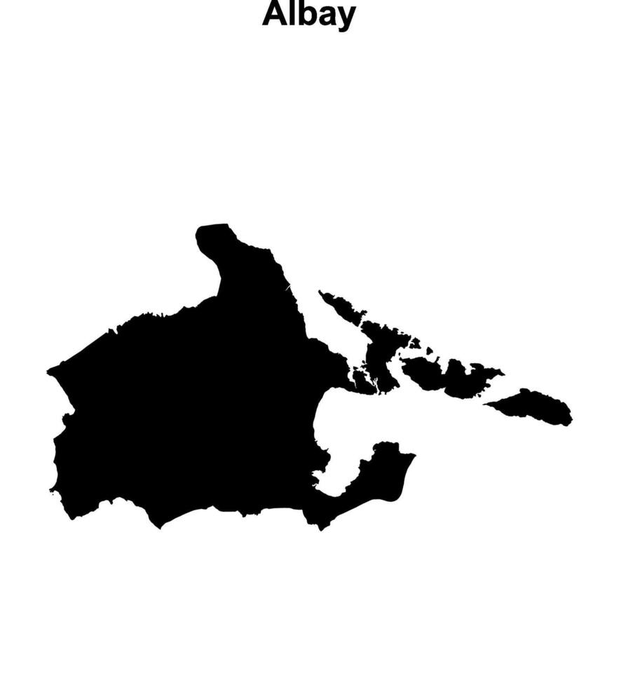 Albay province blank outline map vector