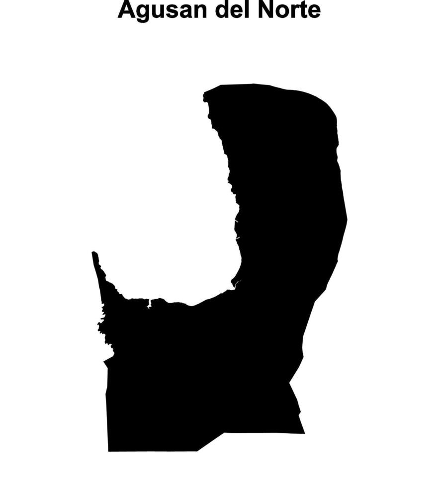 Agusan del Norte province blank outline map vector
