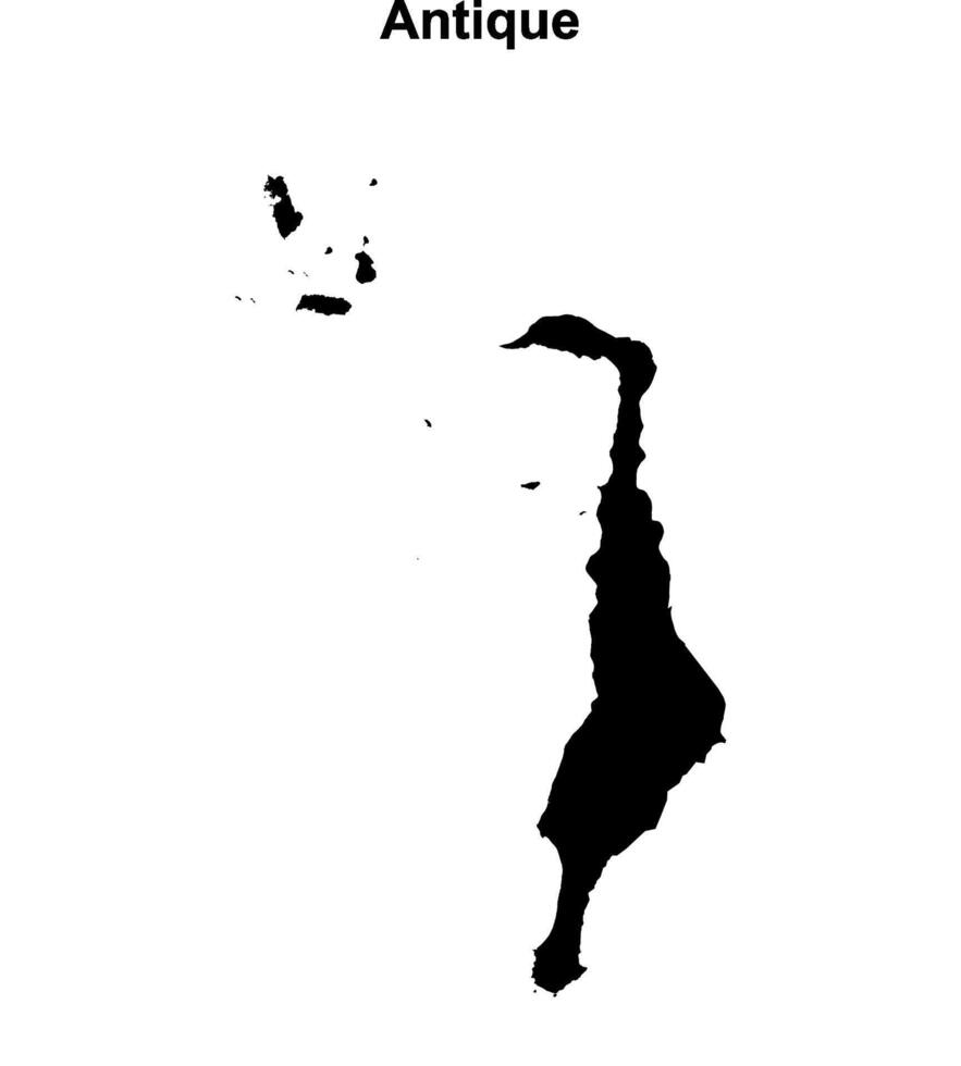 Antique province blank outline map vector