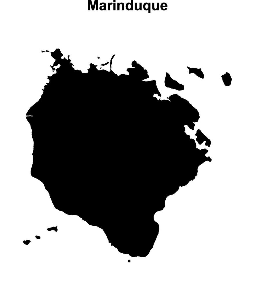 Marinduque province blank outline map vector