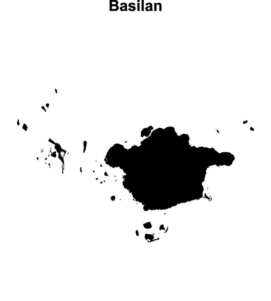 Basilan province blank outline map vector