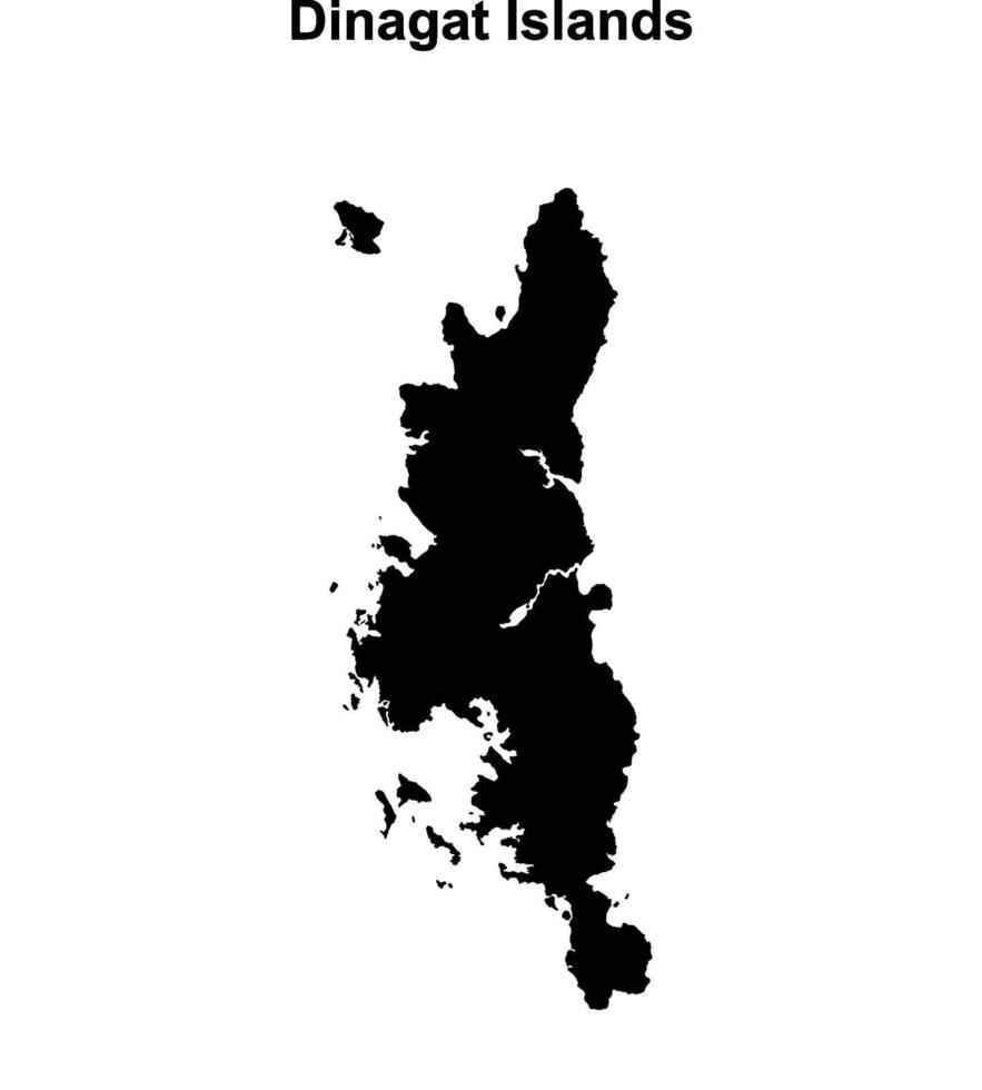 Dinagat Islands province blank outline map vector