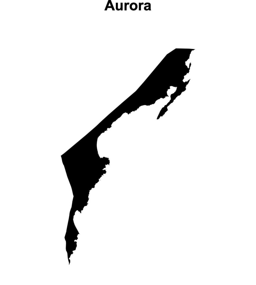 Aurora province blank outline map vector