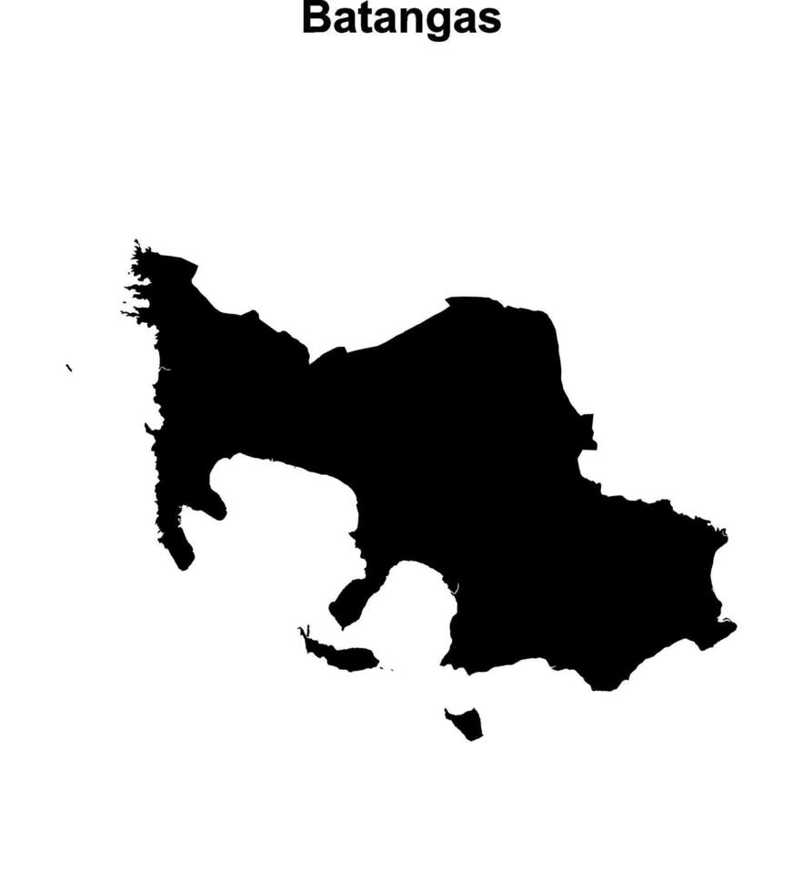 Batangas province blank outline map vector