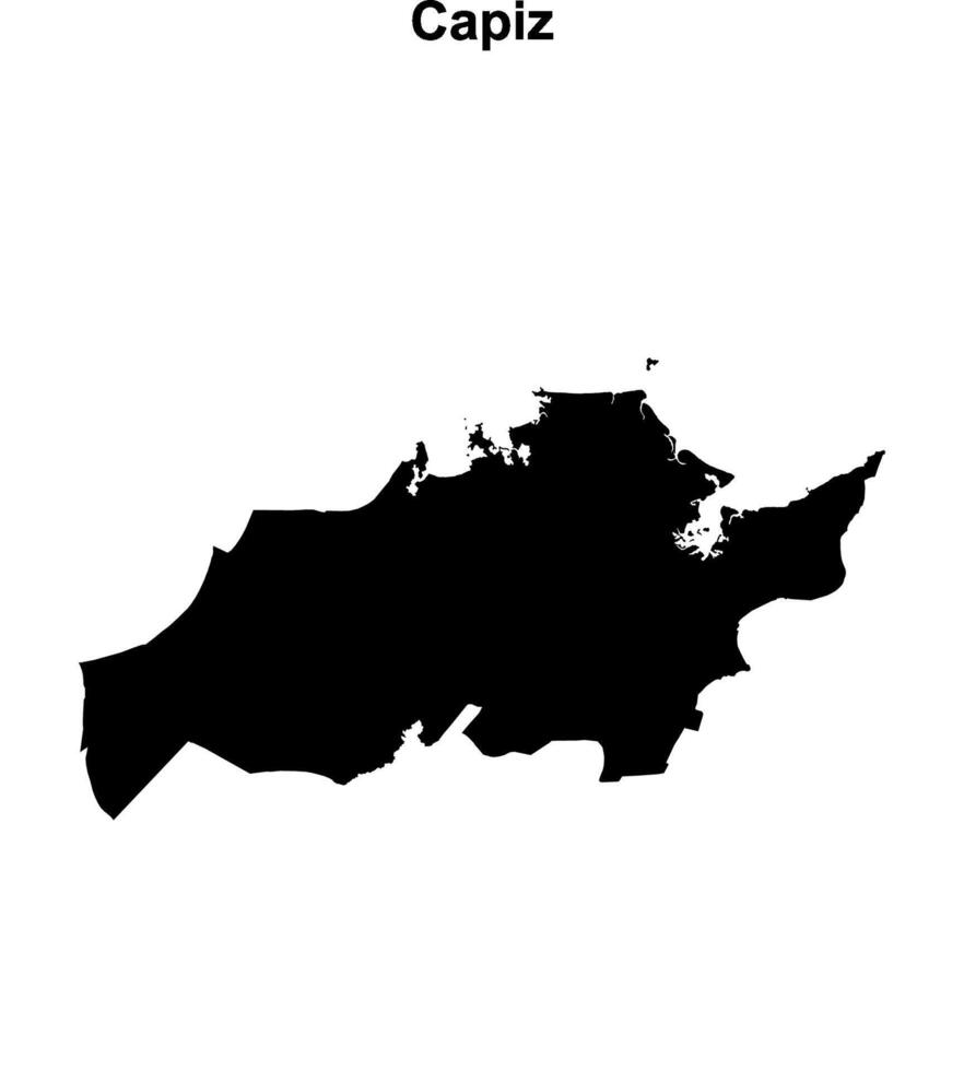 Capiz province blank outline map vector