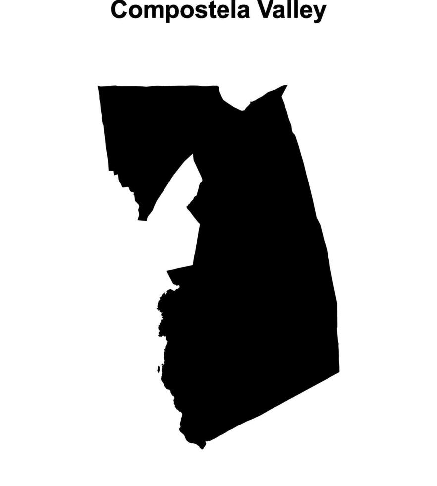 Compostela Valley province blank outline map vector